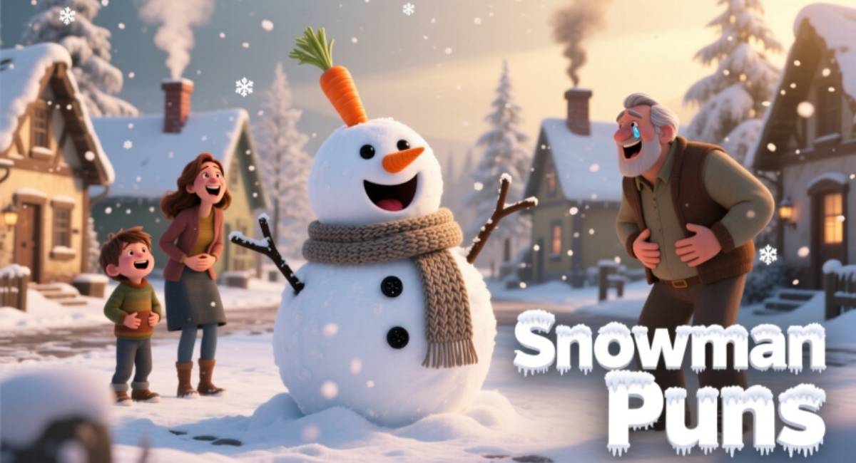 Snowman Puns: Funny, Cute & Hilarious Winter Jokes for Kids, Friends & Holidays